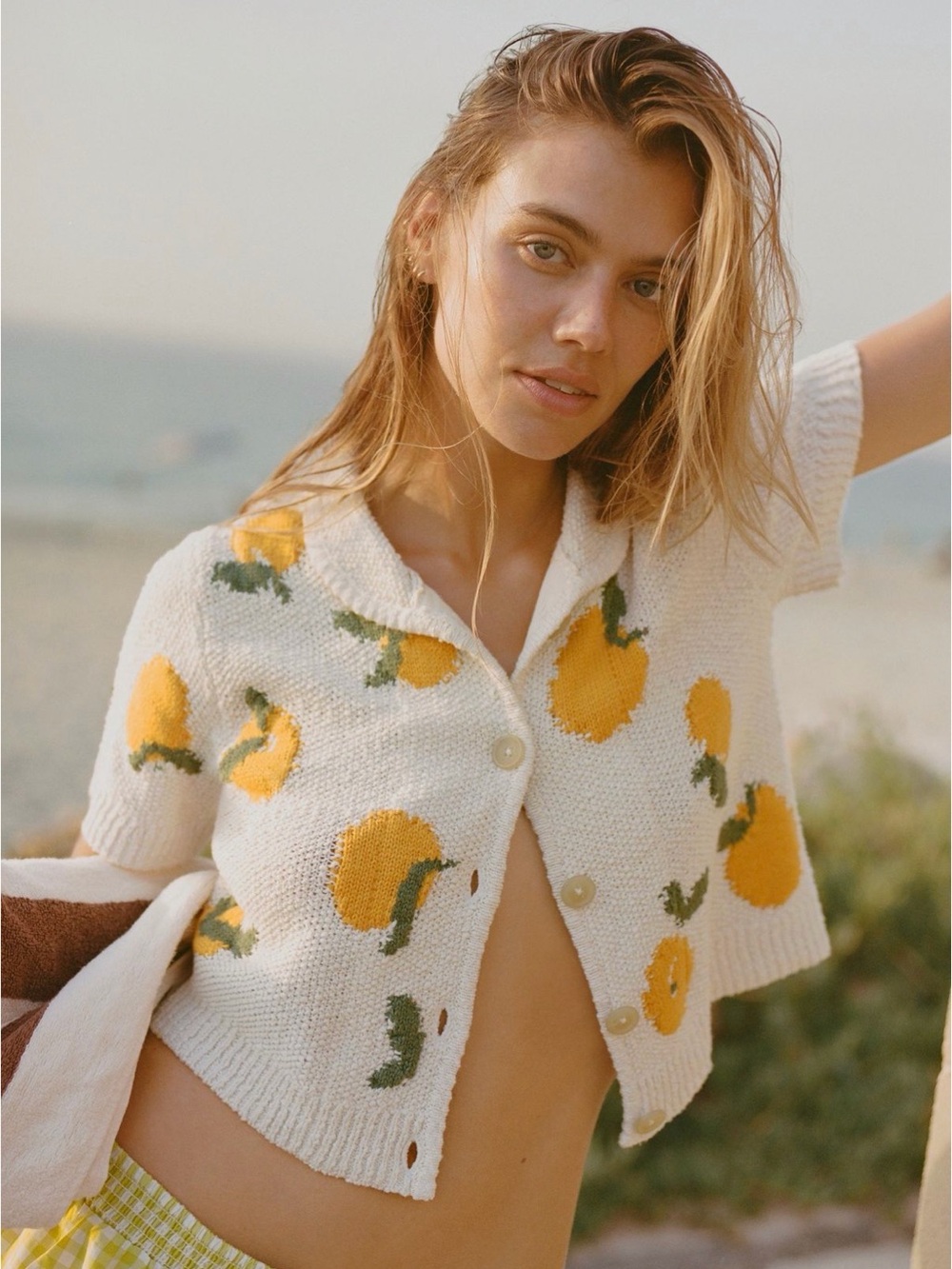 NWOT Anthropologie Maeve Orange Cardigan size M